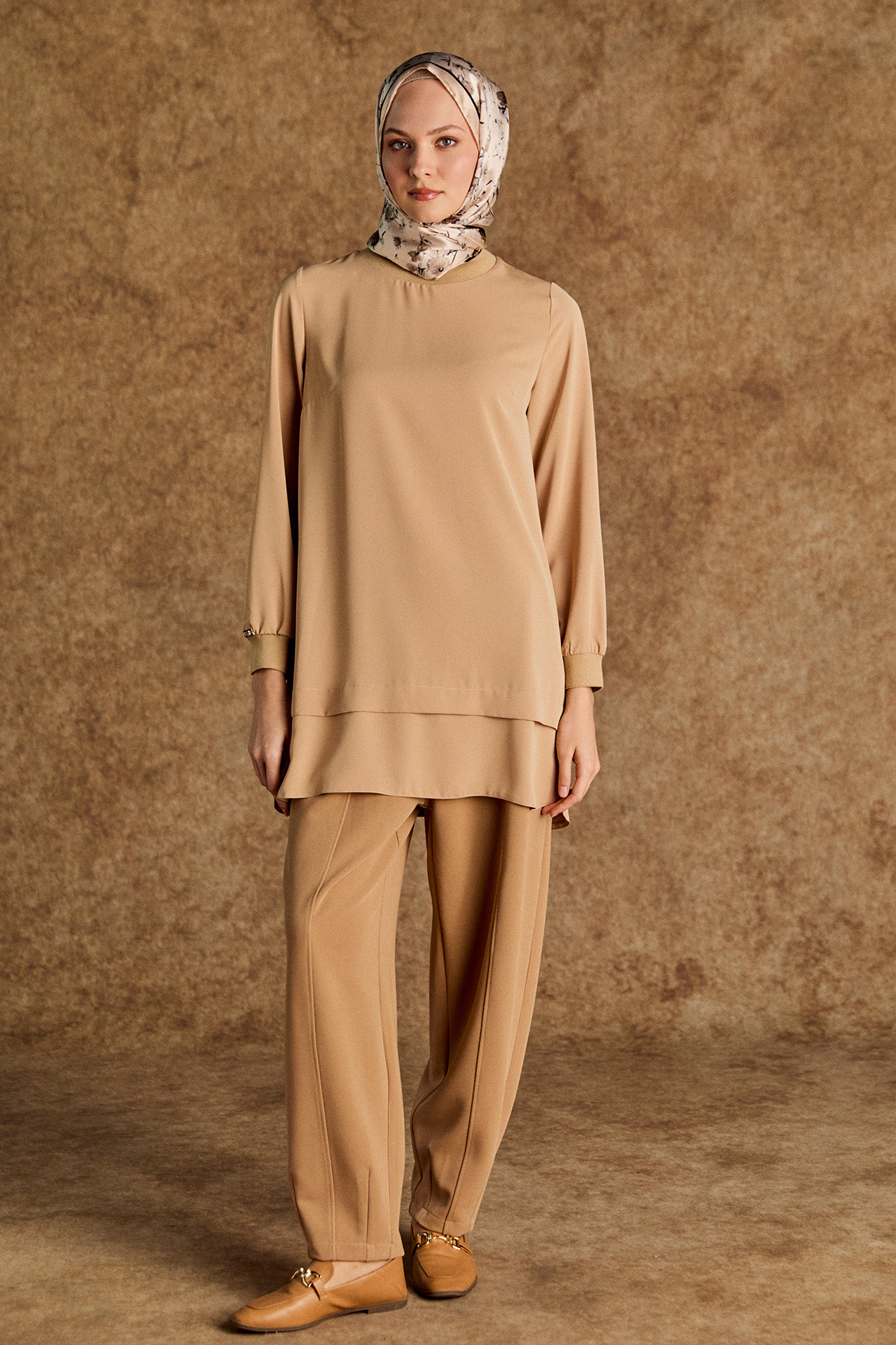 Ribanalı Krep Basic Tunik