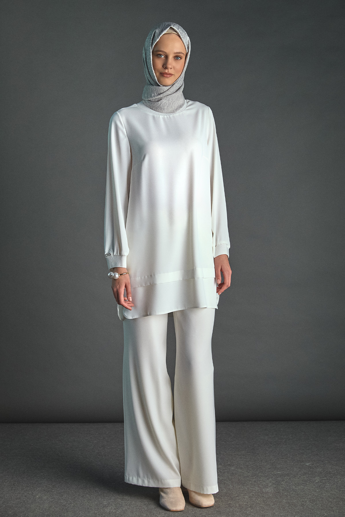 Ribanalı Krep Basic Tunik