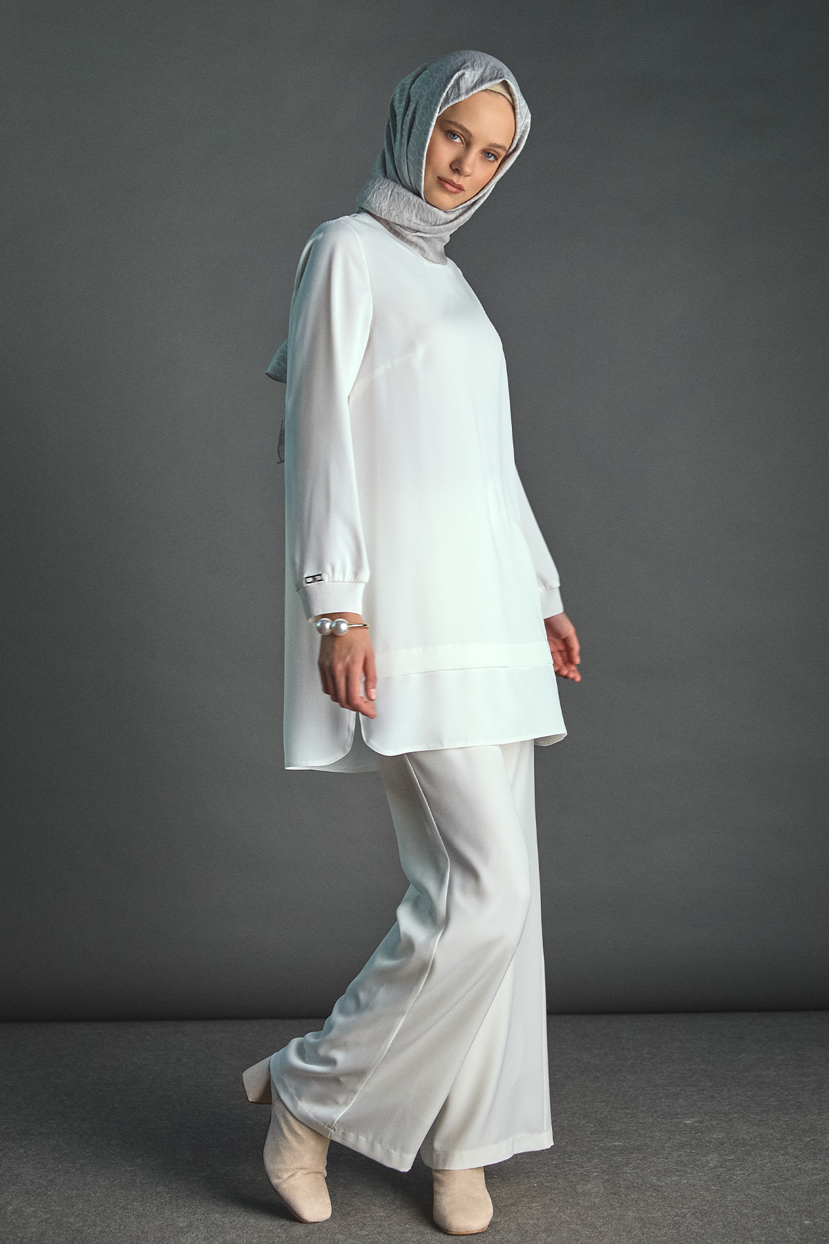 Ribanalı Krep Basic Tunik