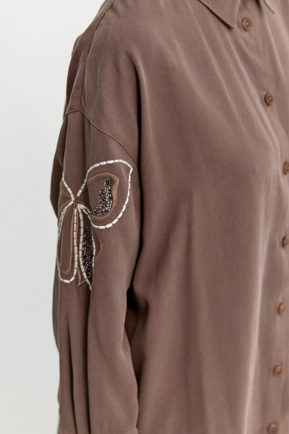 Çiçek Nakışlı Lyocell Tunik, Tesettür Giyim