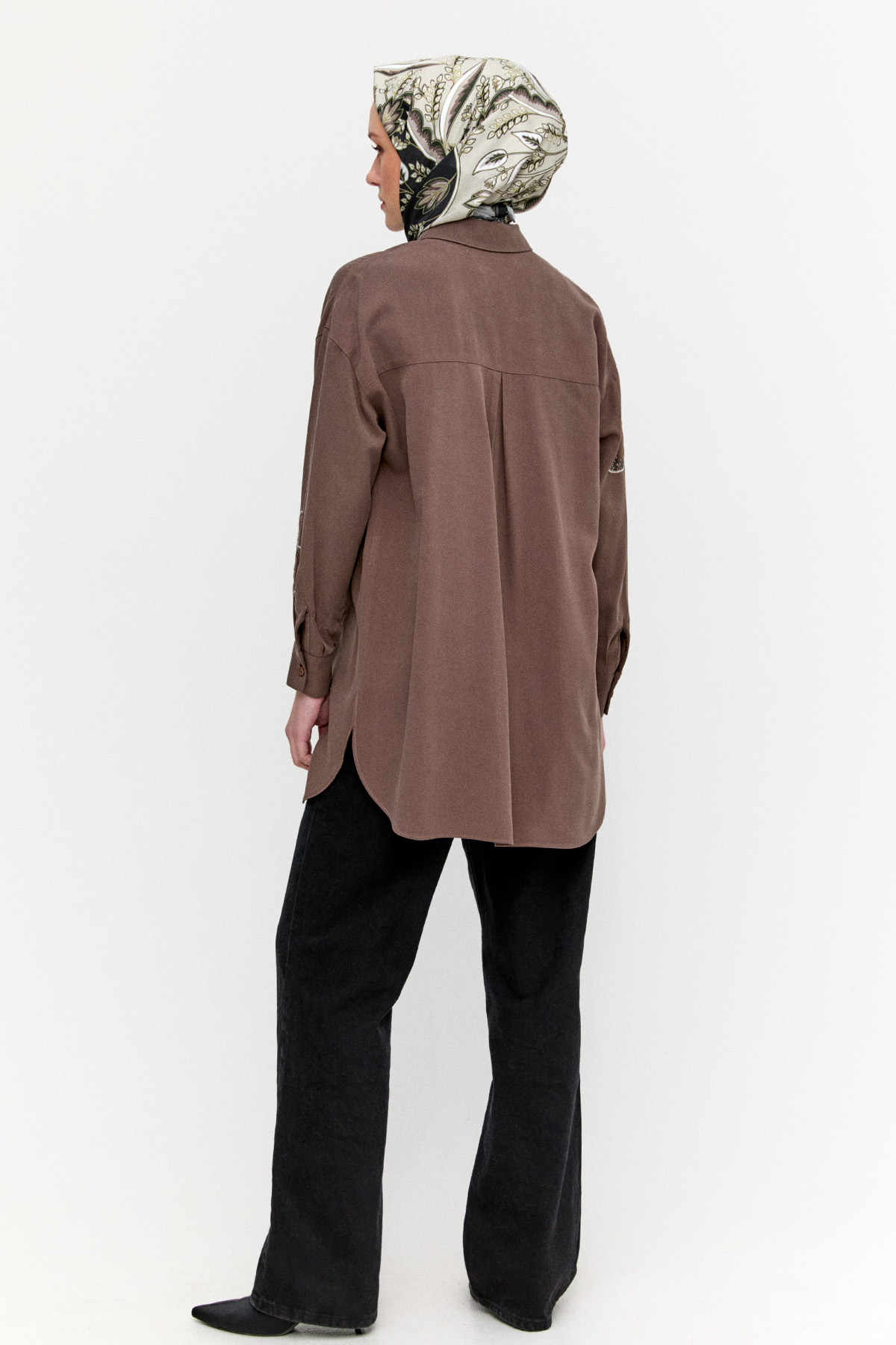 Çiçek Nakışlı Lyocell Tunik, Tesettür Giyim