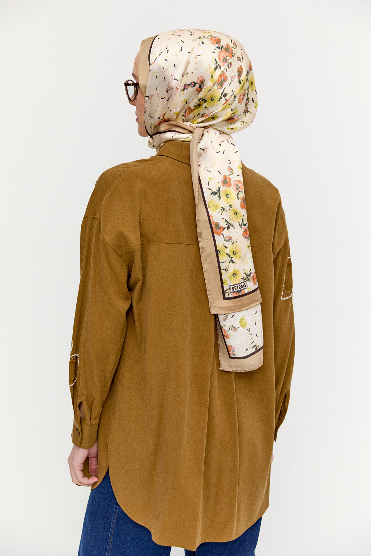 Çiçek Nakışlı Lyocell Tunik, Tesettür Giyim