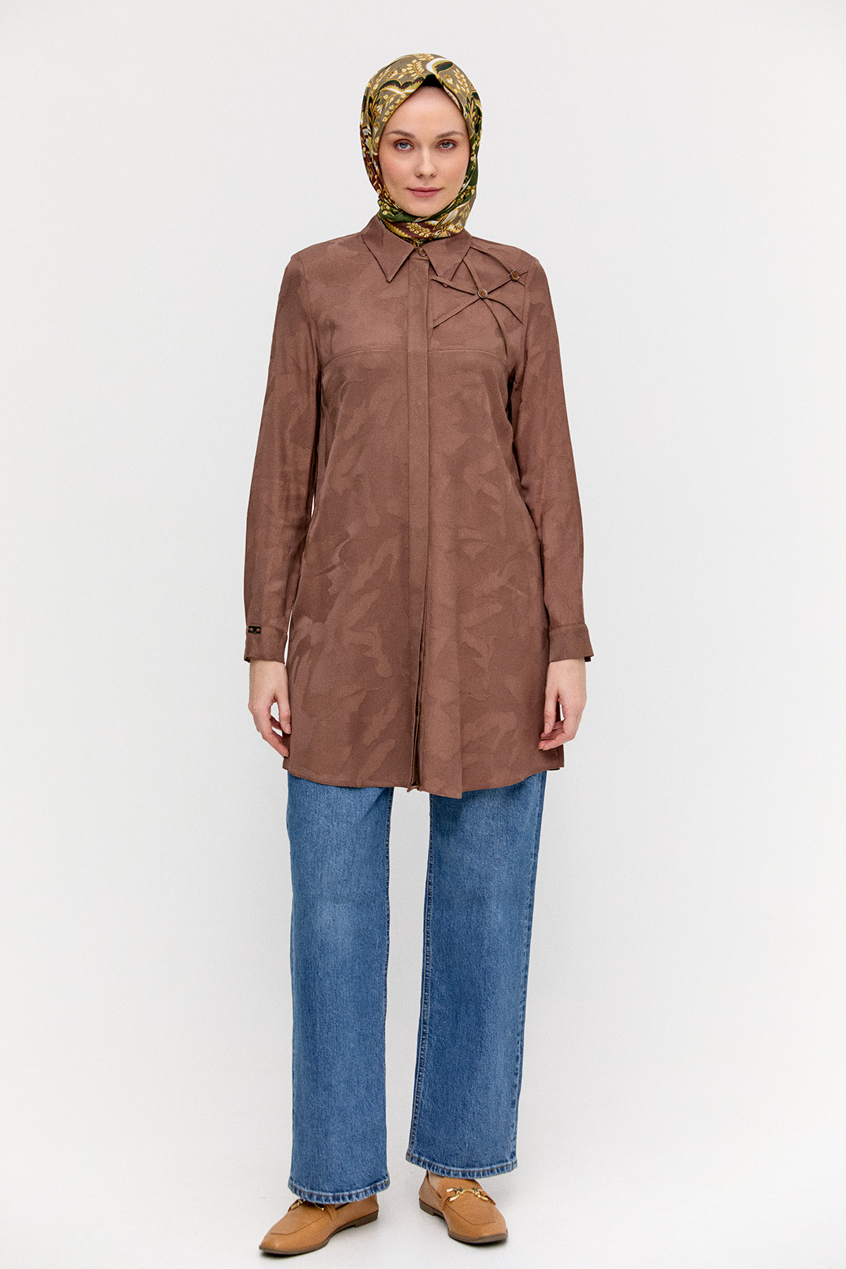 Desenli Jakarlı Tunik, Tesettür Giyim