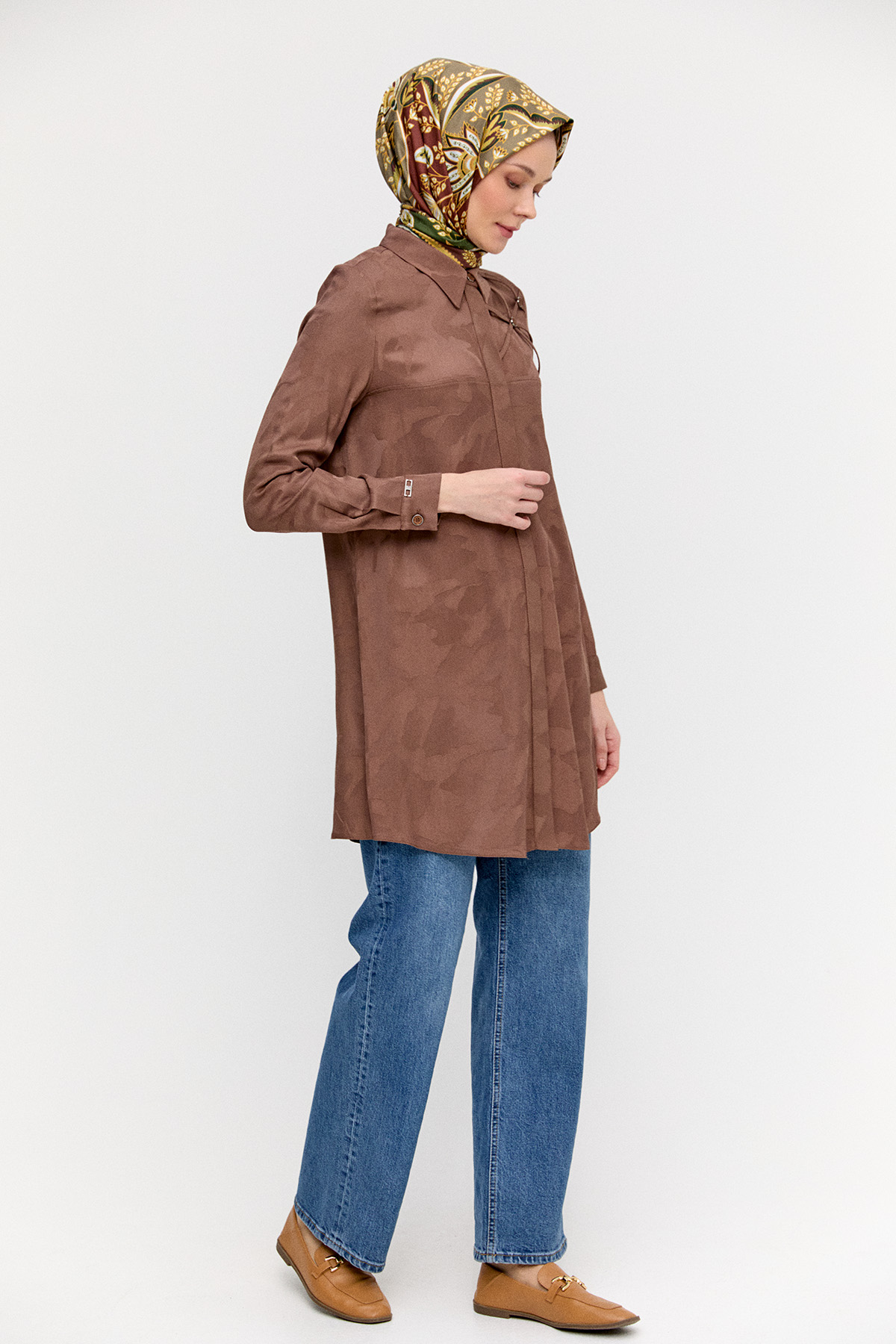 Desenli Jakarlı Tunik, Tesettür Giyim