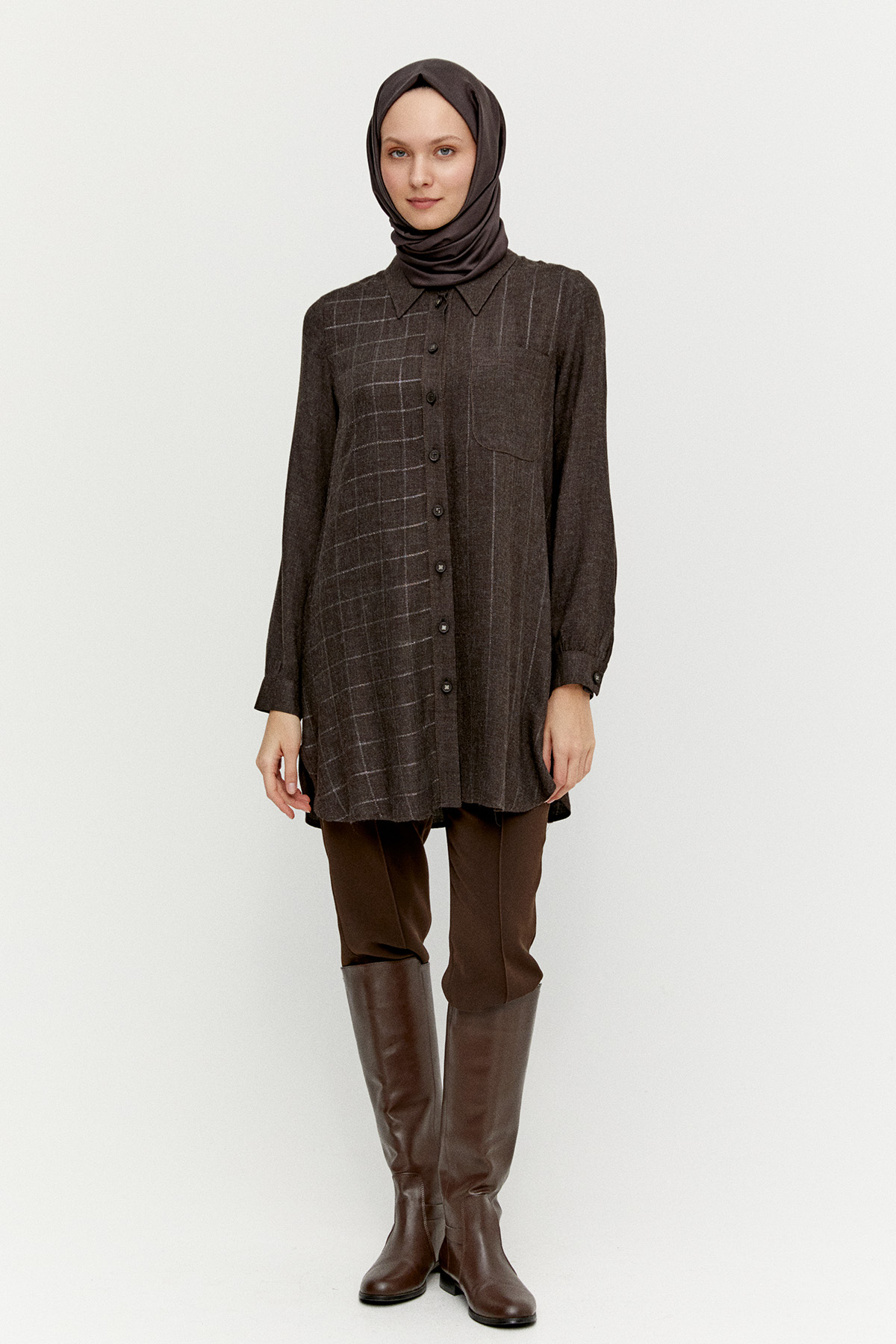 Simli Çizgili Tunik