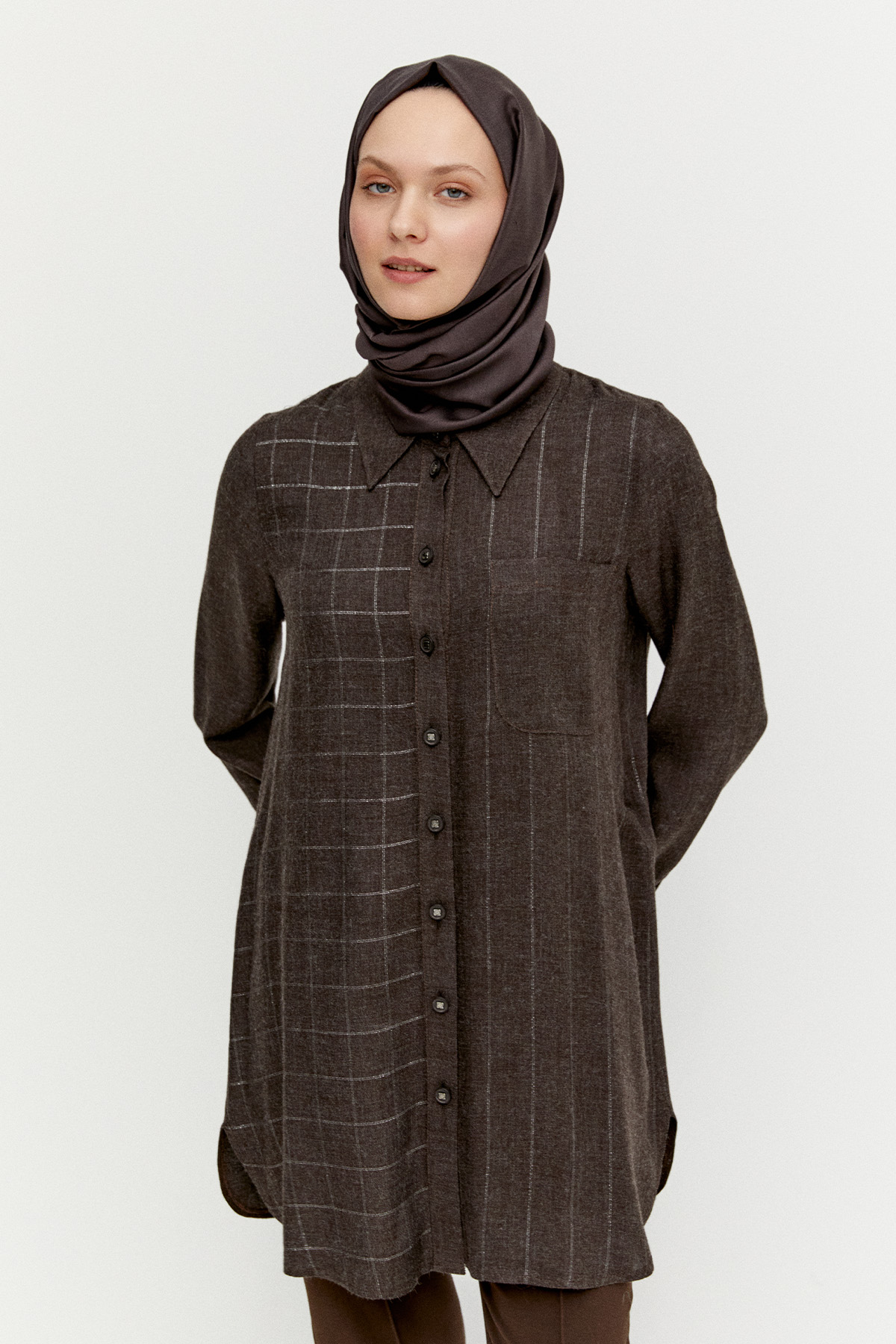 Simli Çizgili Tunik