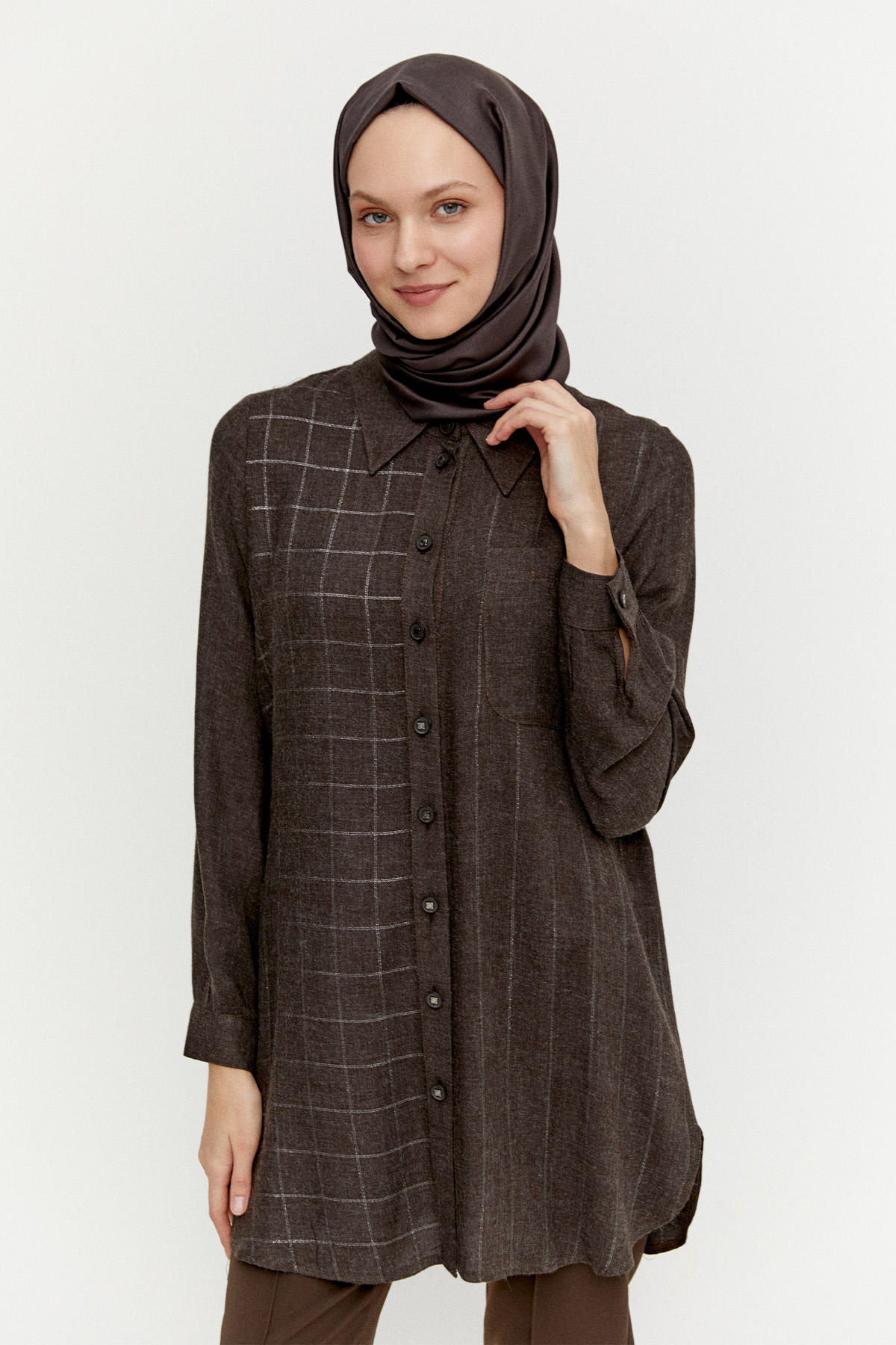 Simli Çizgili Tunik