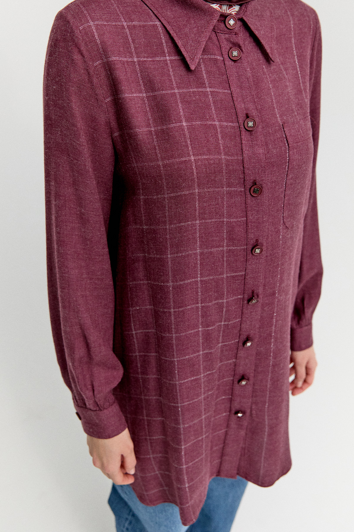 Simli Çizgili Tunik, Tesettür Giyim