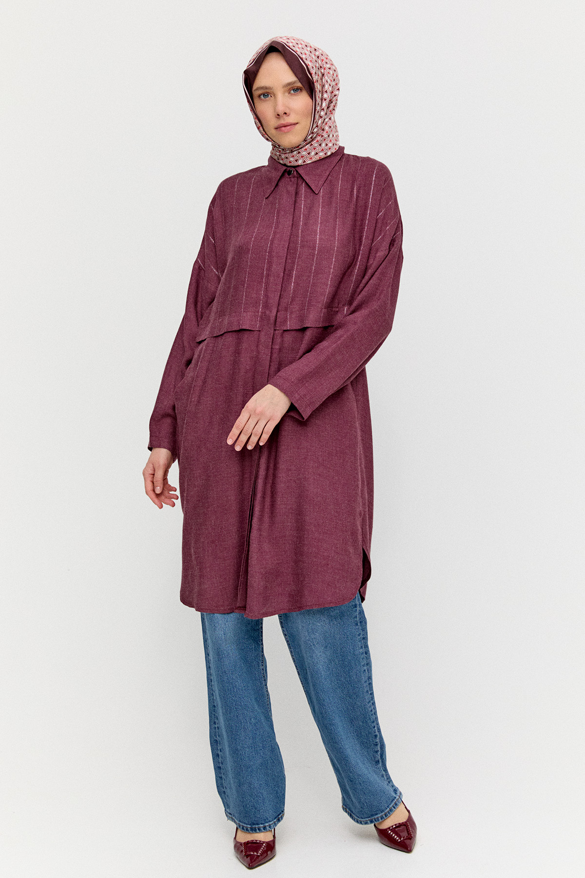 Yün Dokulu Melanjlı Tunik, Tesettür Giyim