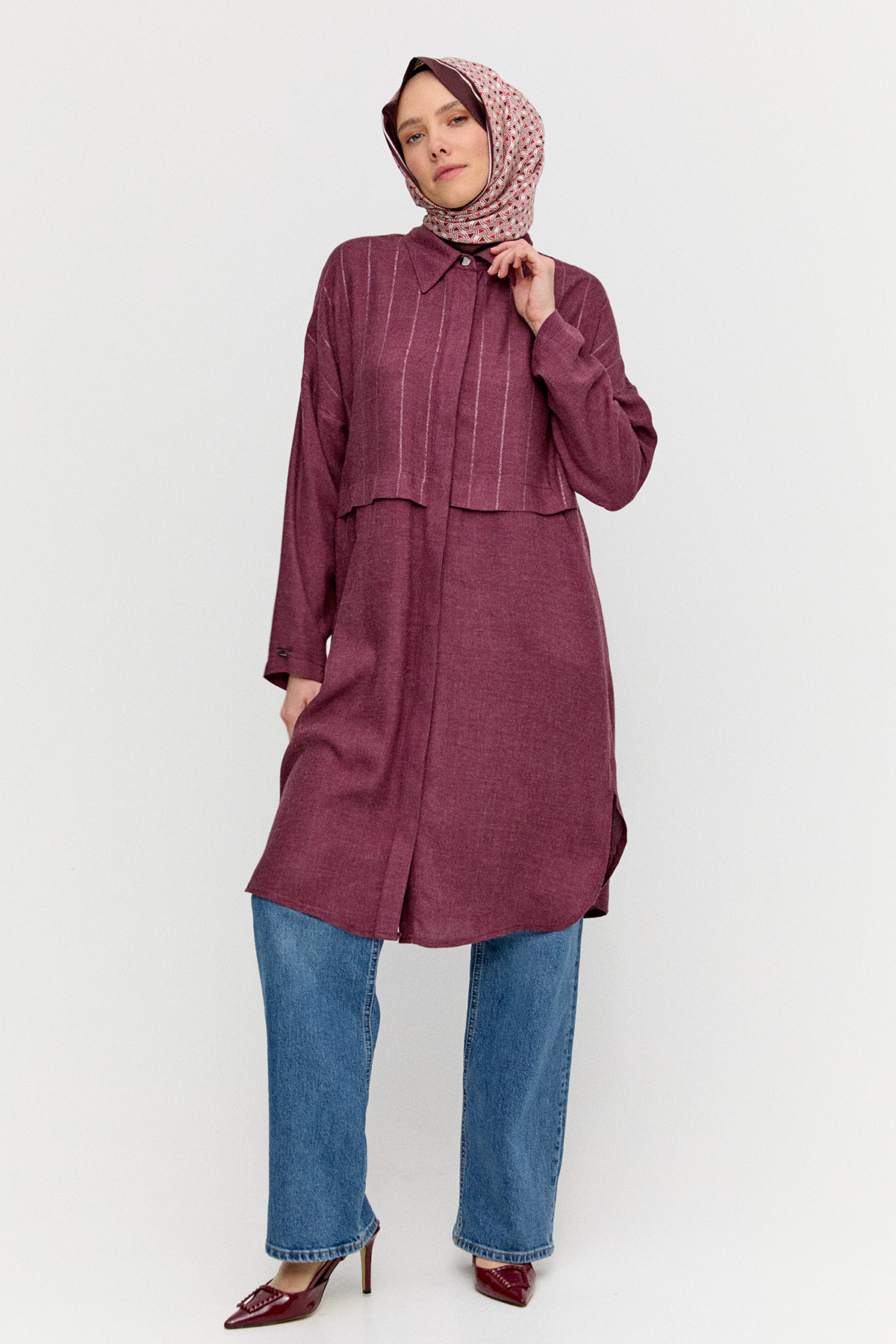 Yün Dokulu Melanjlı Tunik, Tesettür Giyim