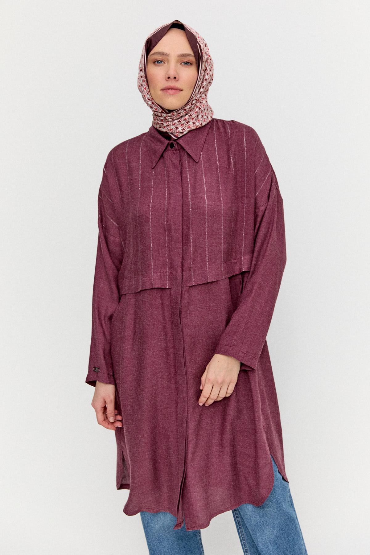 Yün Dokulu Melanjlı Tunik, Tesettür Giyim