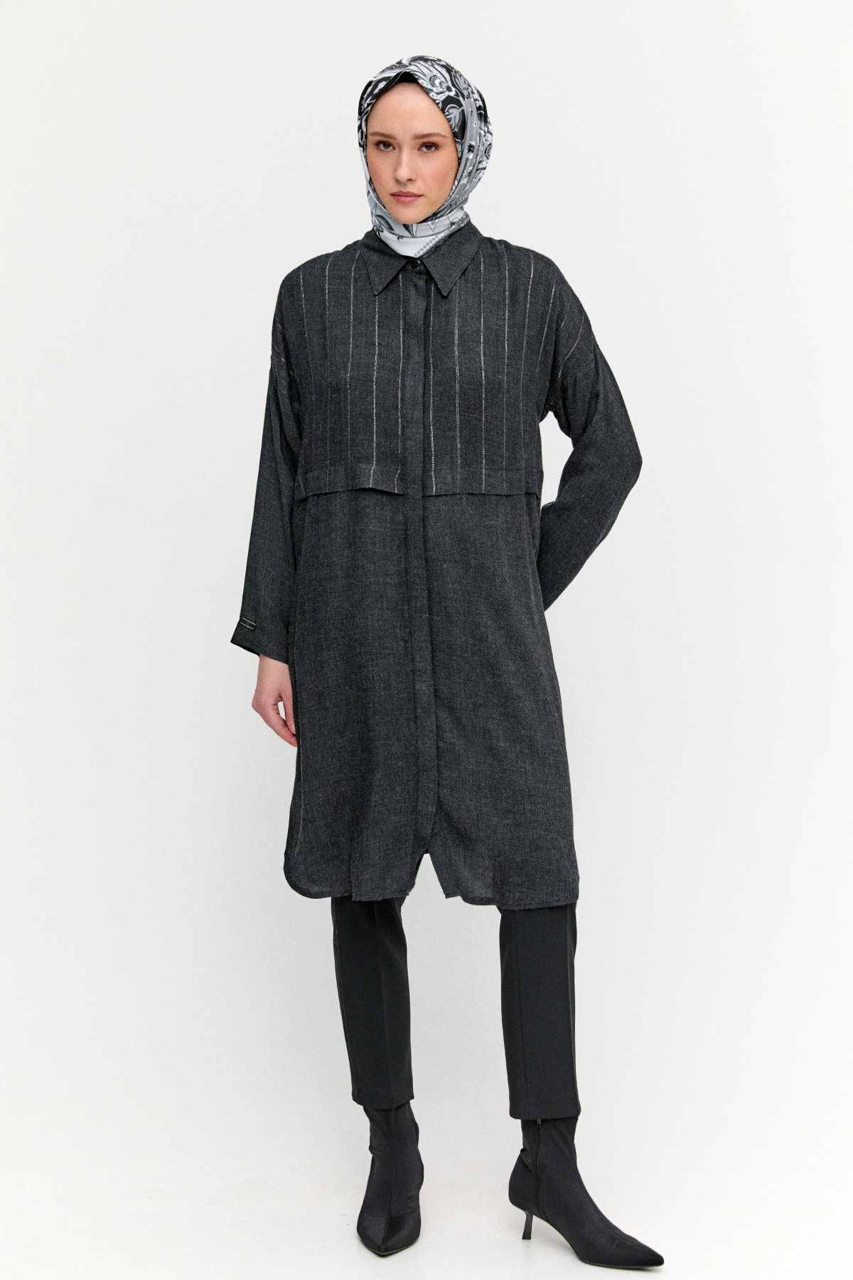 Yün Dokulu Melanjlı Tunik, Tesettür Giyim