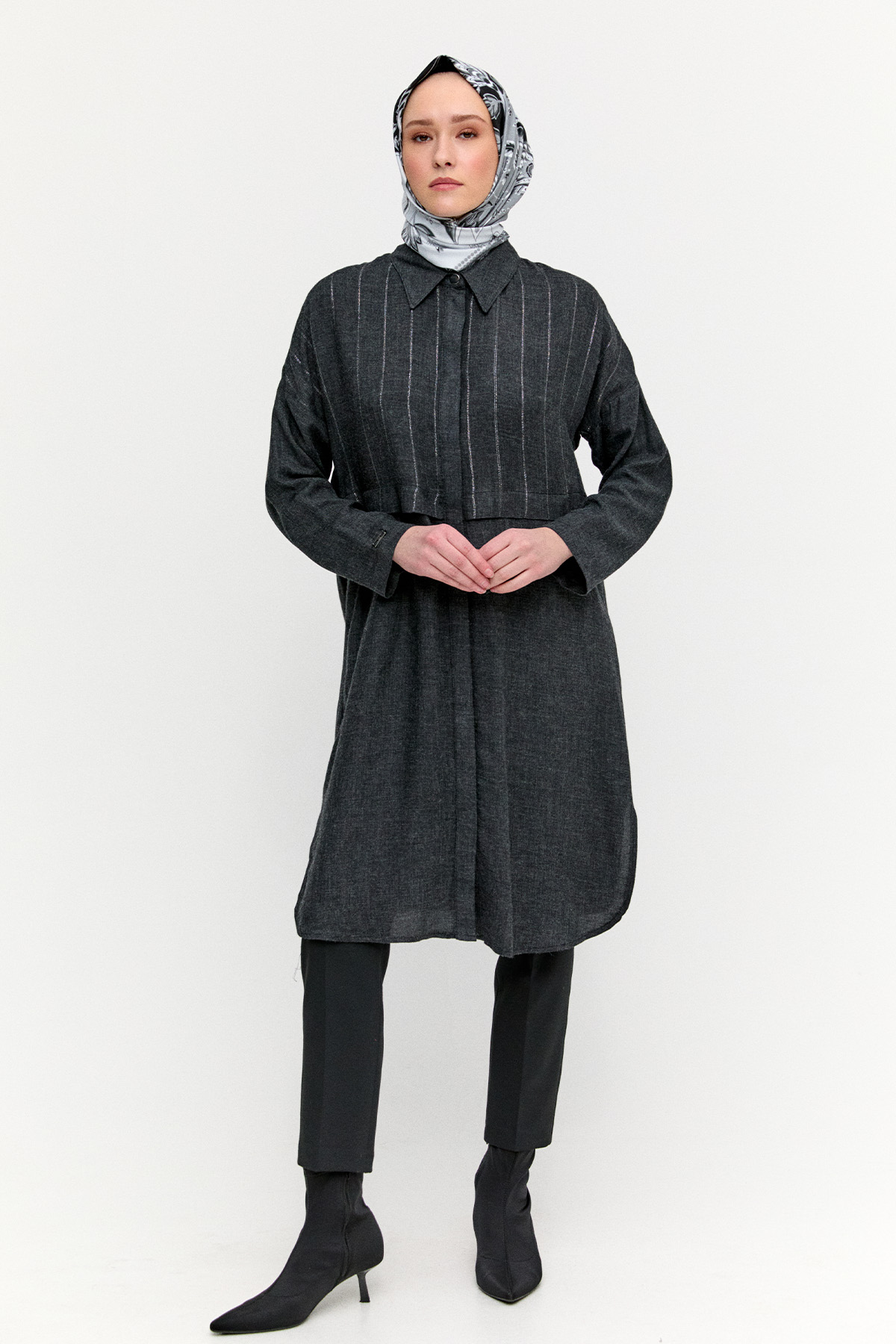 Yün Dokulu Melanjlı Tunik, Tesettür Giyim