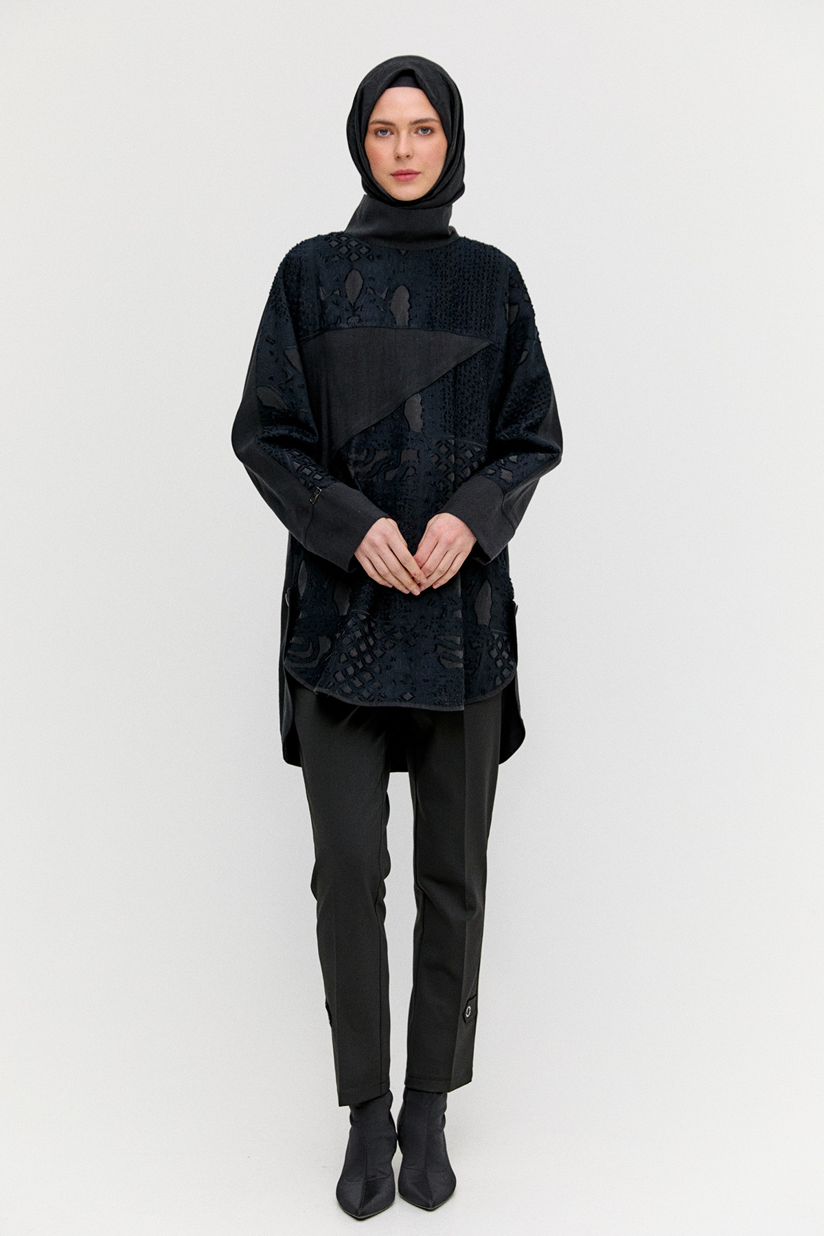 Japone Kol Parçalı Tunik, Tesettür Giyim