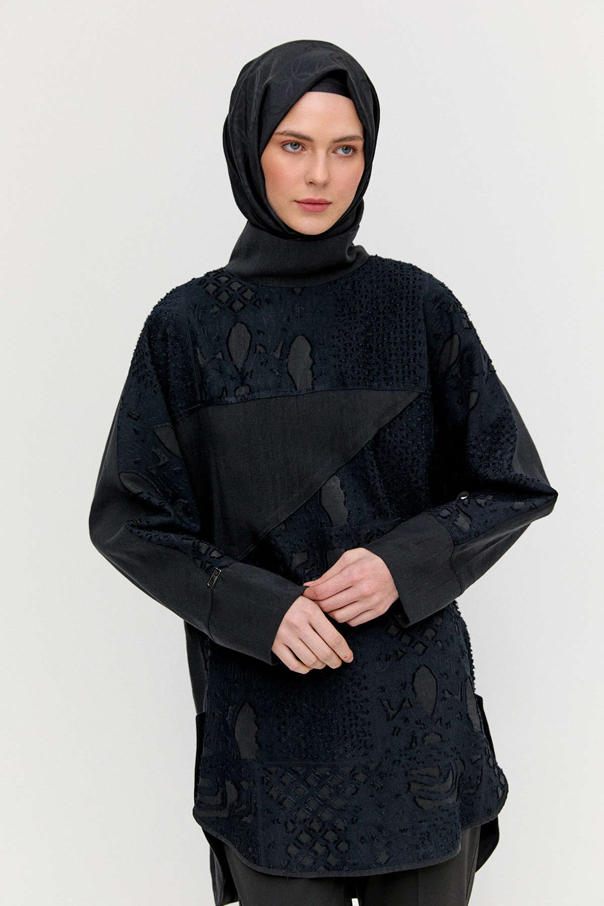 Japone Kol Parçalı Tunik, Tesettür Giyim