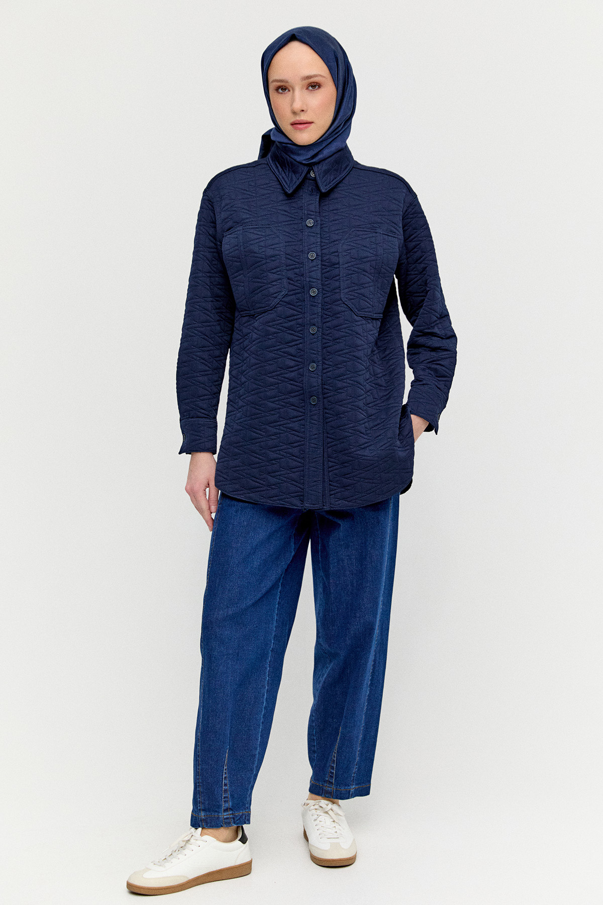 Çift Cepli Oversize Tunik, Tesettür Giyim