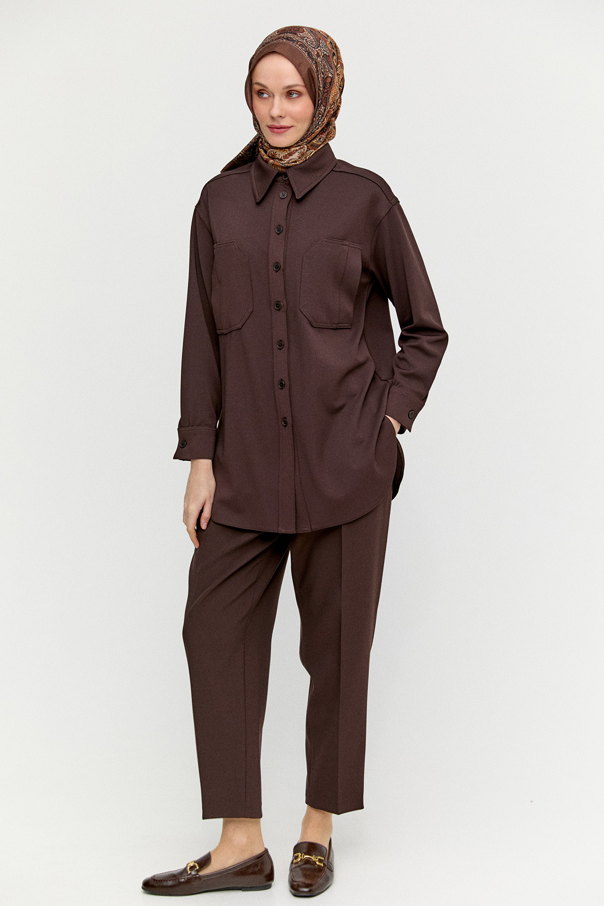 Çift Cepli Oversize Tunik, Tesettür Giyim