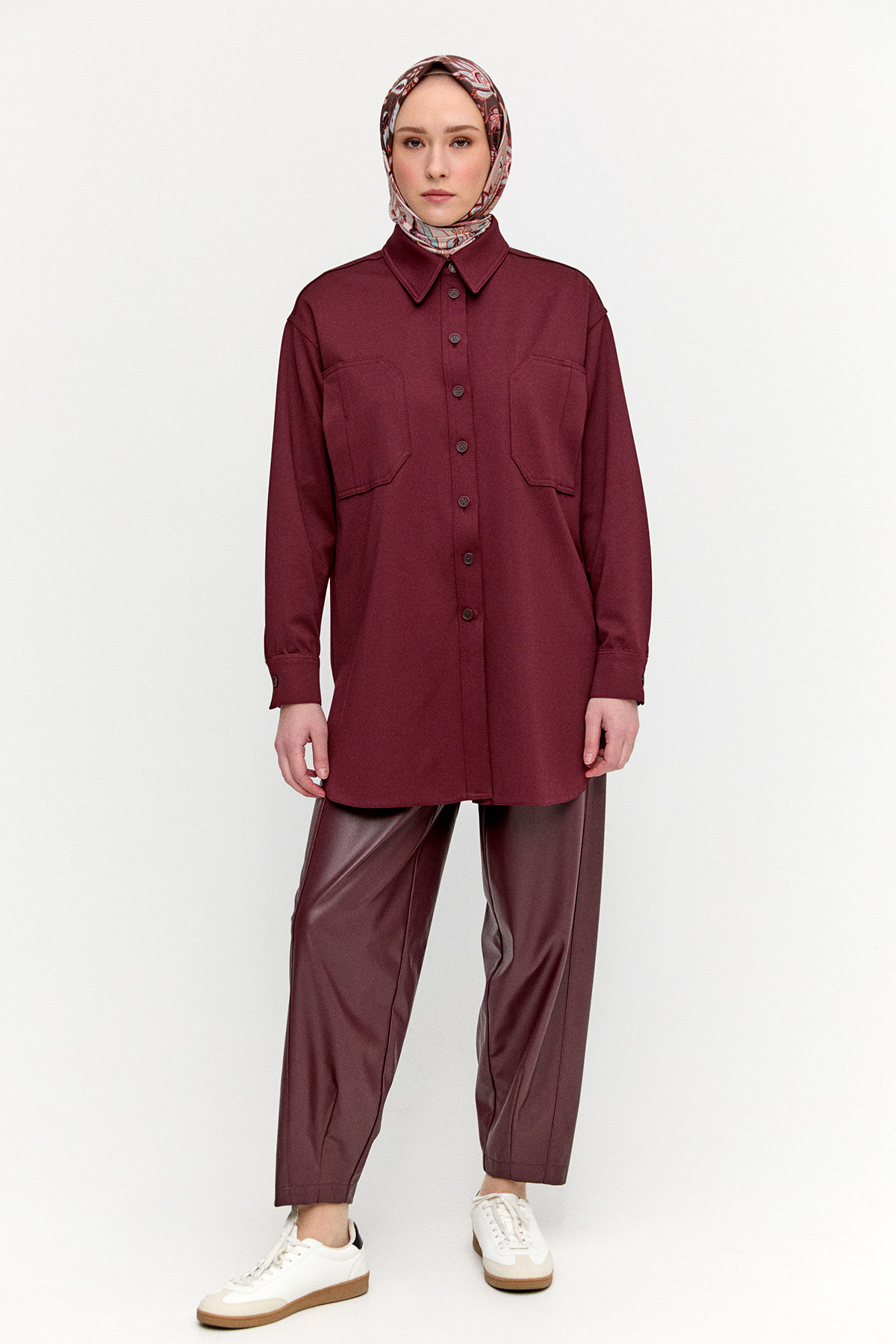 Çift Cepli Oversize Tunik, Tesettür Giyim