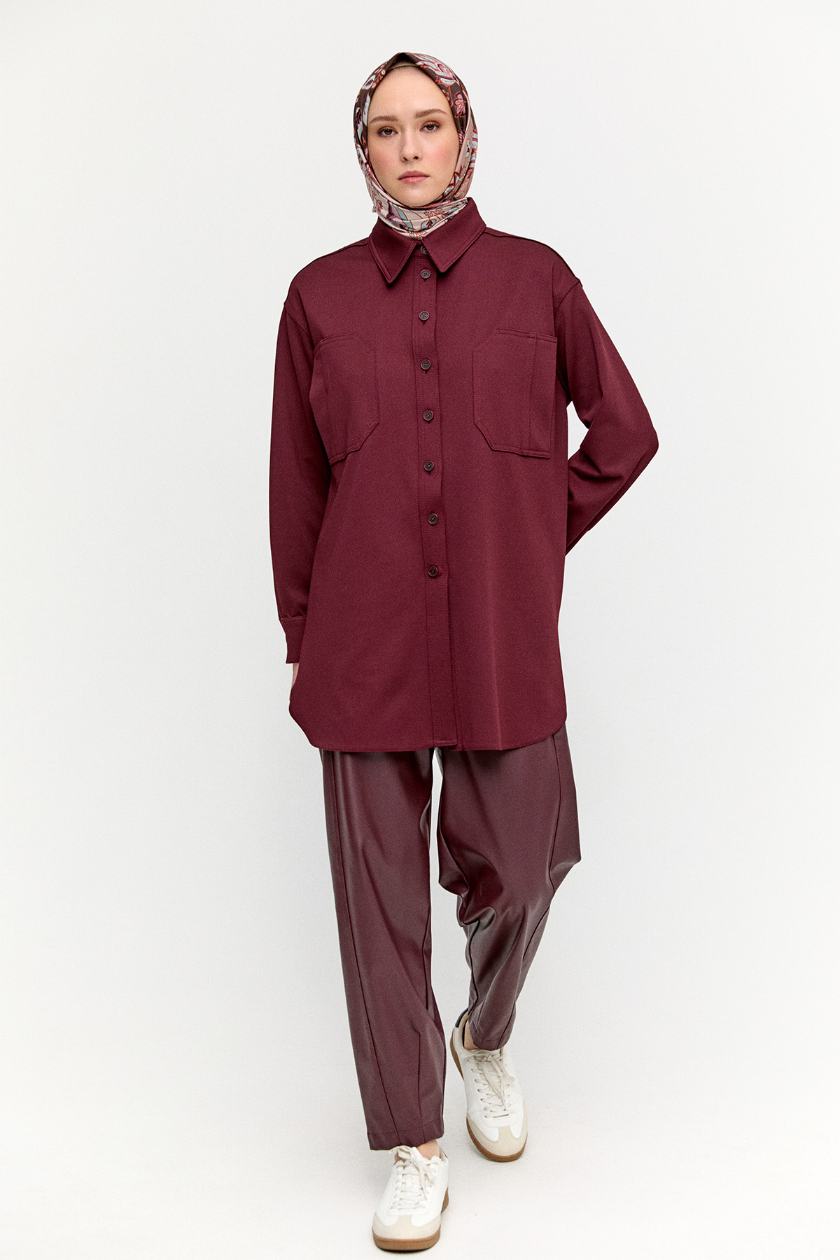 Çift Cepli Oversize Tunik, Tesettür Giyim