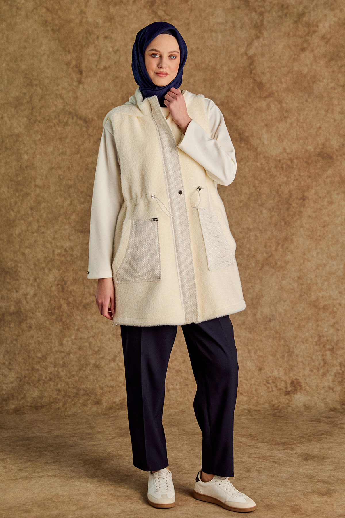 Tüvit Kombinli Stoperli Suni Kürk Yelek