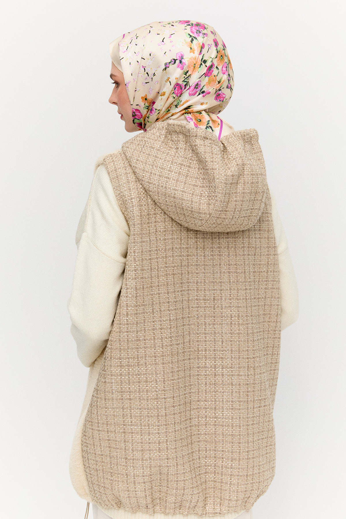 Tüvit Detaylı Peluş Yelek, Tesettür Giyim