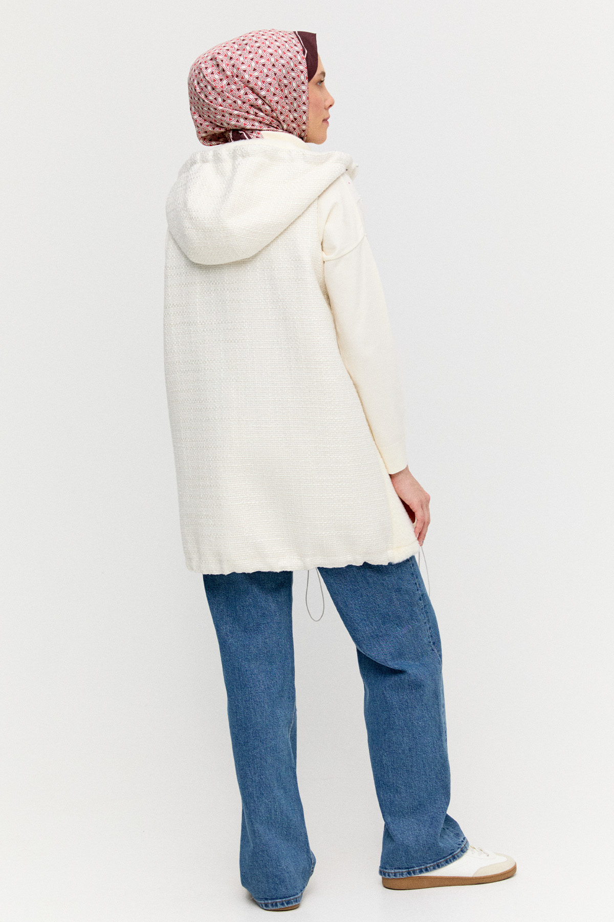 Tüvit Detaylı Peluş Yelek, Tesettür Giyim