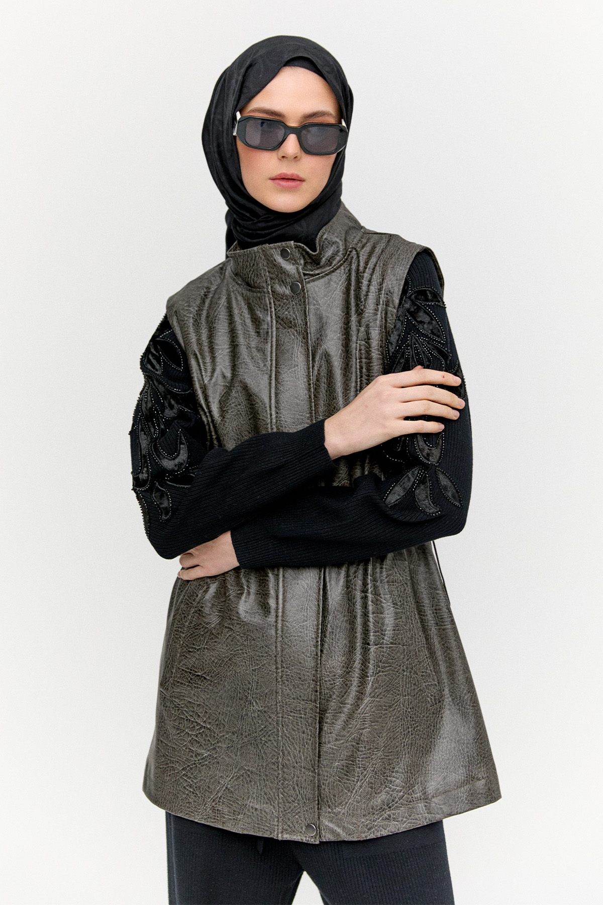 Croco Suni Deri Yelek, Tesettür Giyim