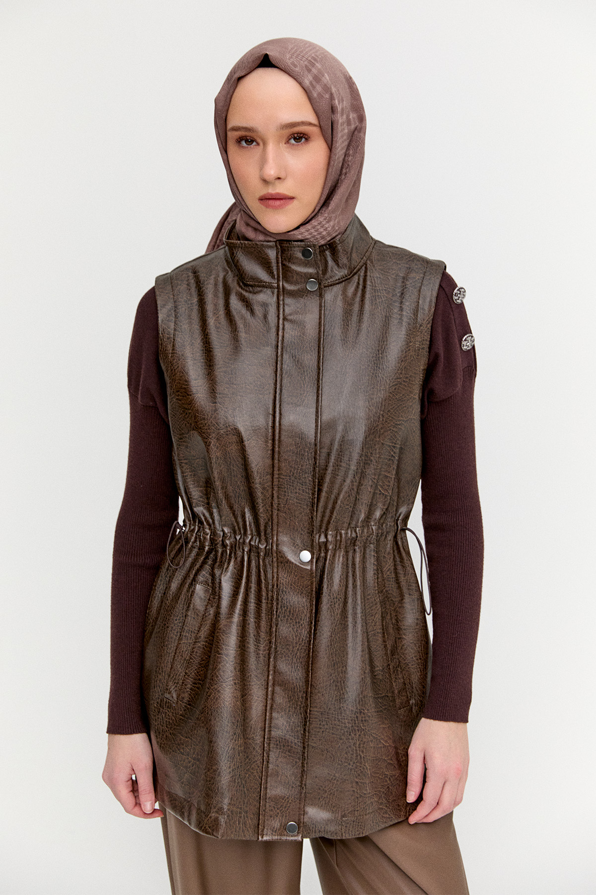 Croco Suni Deri Yelek, Tesettür Giyim