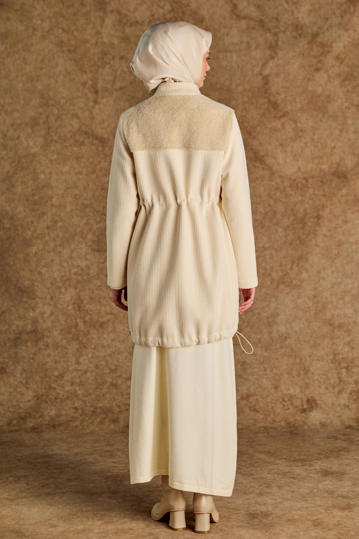 Suni Kürk Kombinli Stoperli Şardonlu Kap