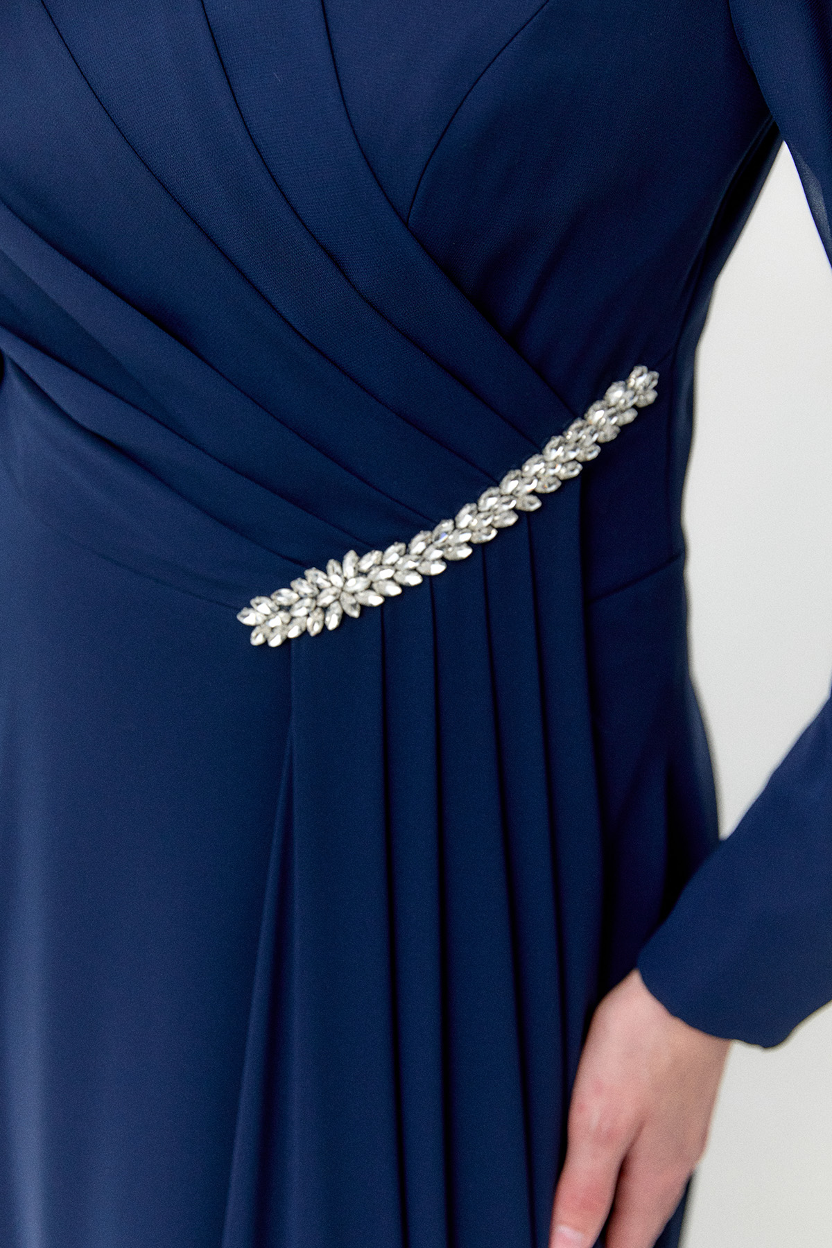 Taşlı Pelerinli Büyük Beden Abiye, Tesettür Giyim