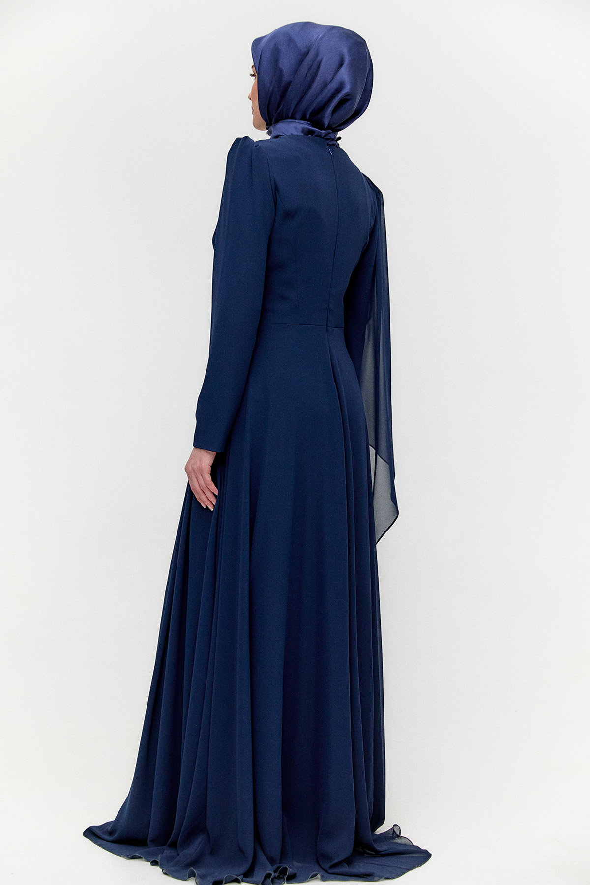 Taşlı Pelerinli Büyük Beden Abiye, Tesettür Giyim