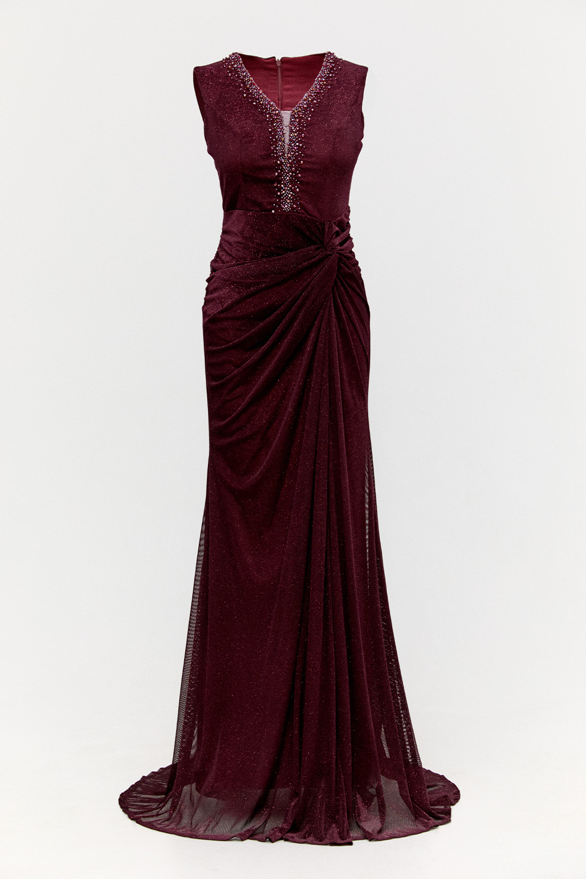 Işıltılı Taş Detaylı Abiye Elbise, Tesettür Giyim