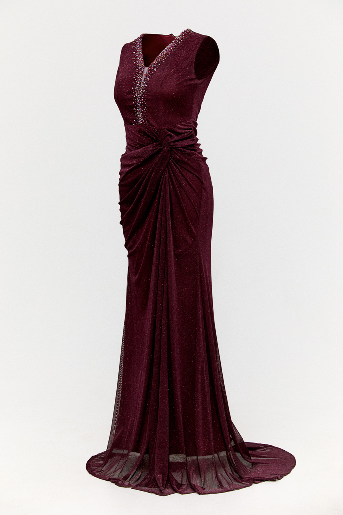 Işıltılı Taş Detaylı Abiye Elbise, Tesettür Giyim