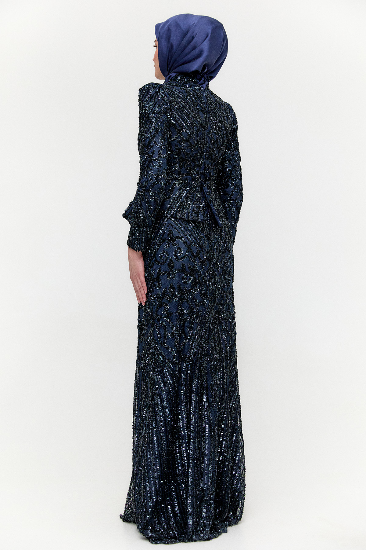 Katmanlı Pul Payetli Abiye Elbise, Tesettür Giyim