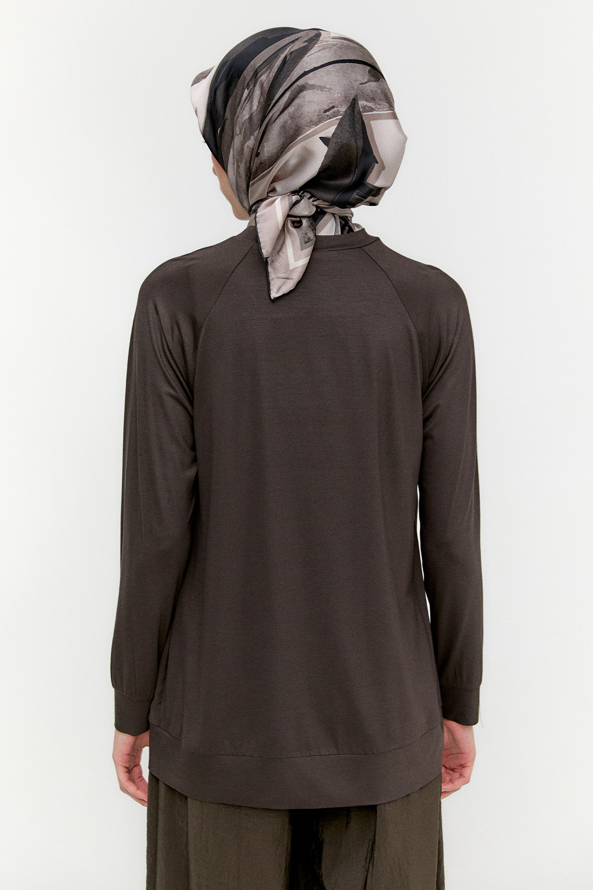 Şifon Detaylı Penye Bluz, Tesettür Giyim