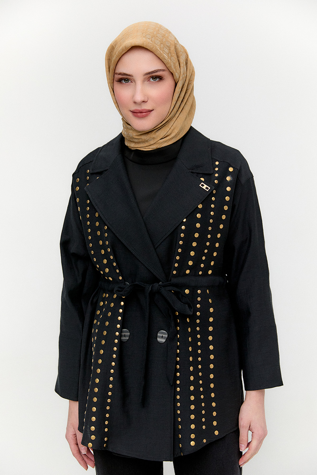 Metal Aksesuarlı Ceket, Tesettür Giyim