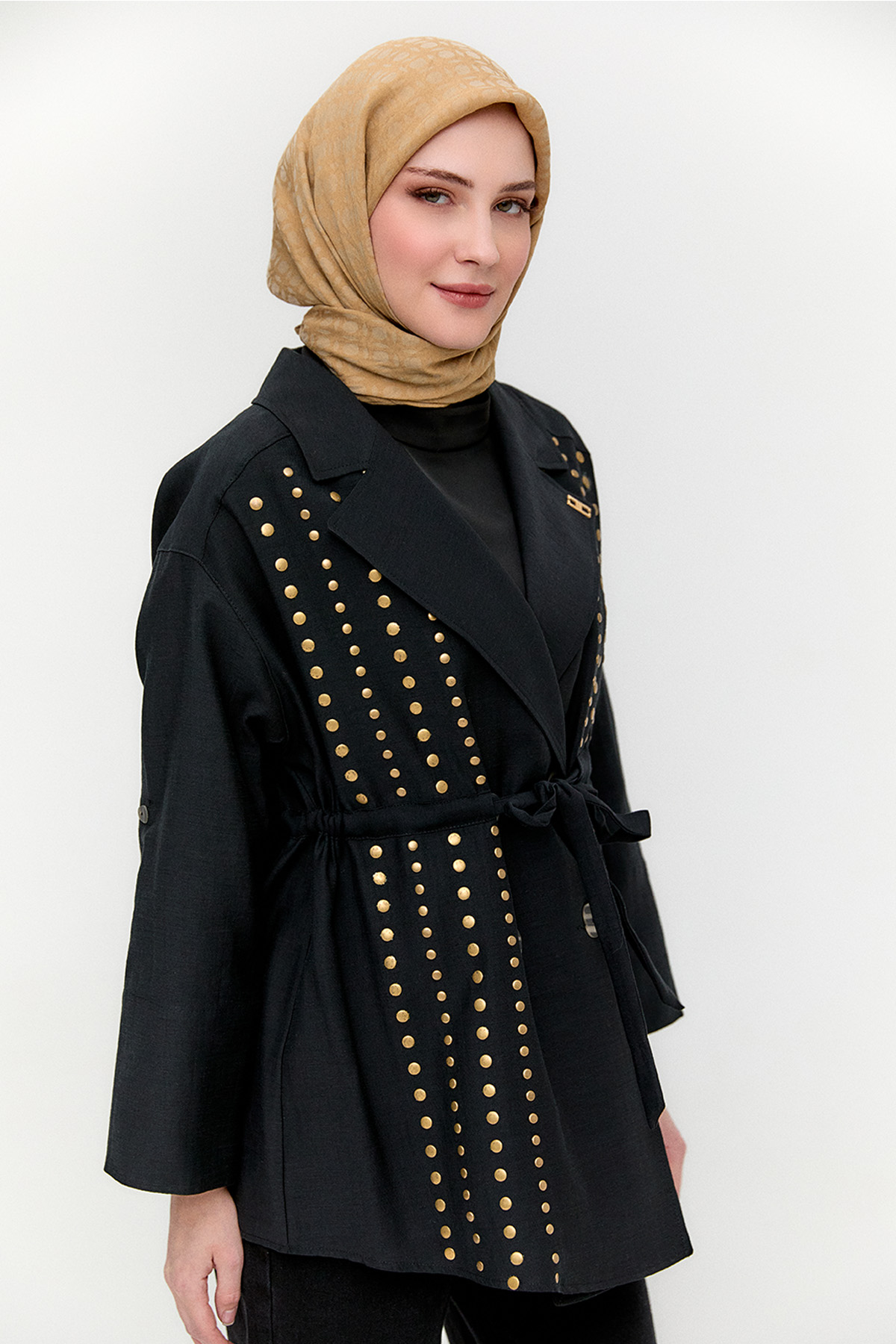 Metal Aksesuarlı Ceket, Tesettür Giyim