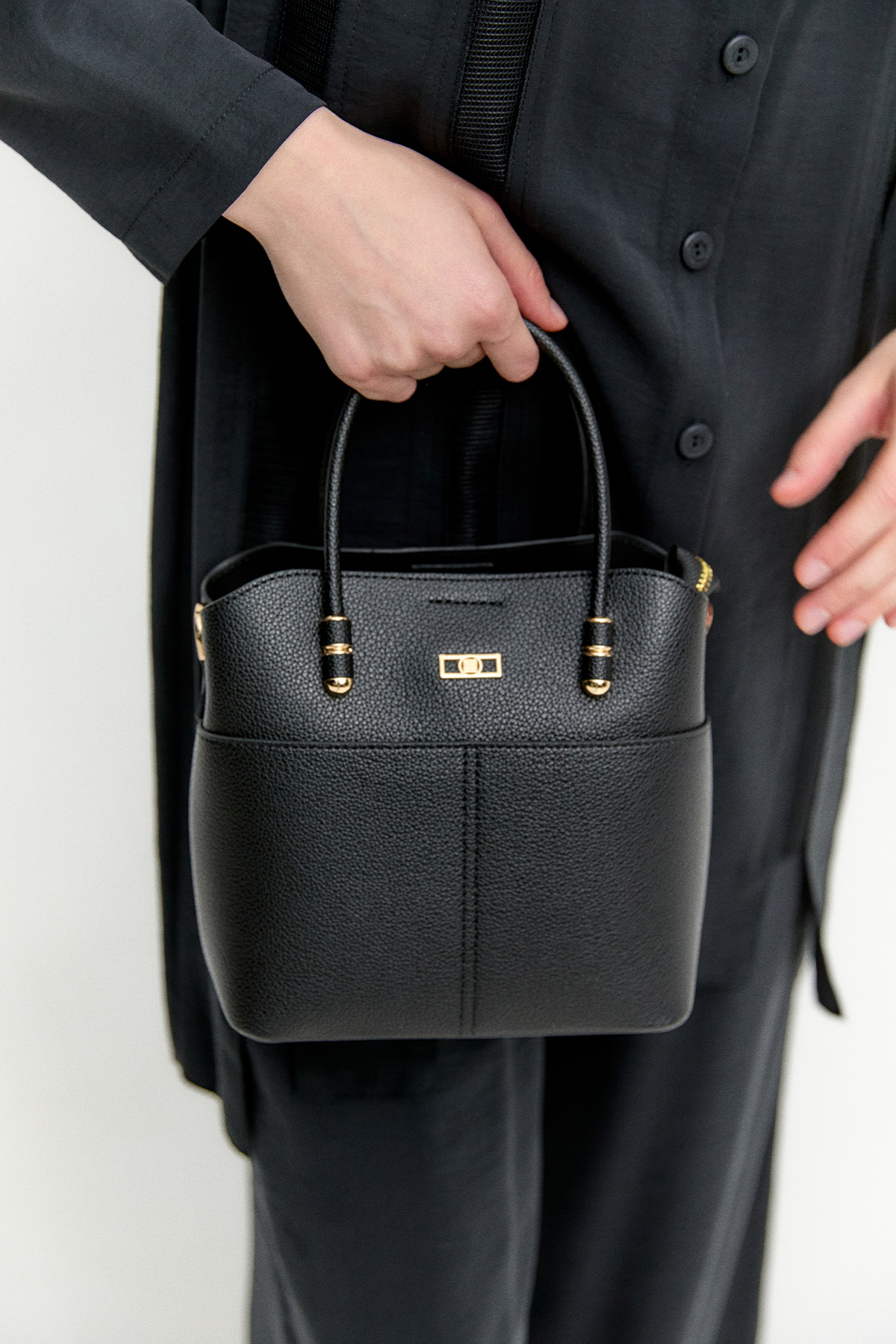 Dokulu Suni Deri Askılı Çanta, Tesettür Giyim