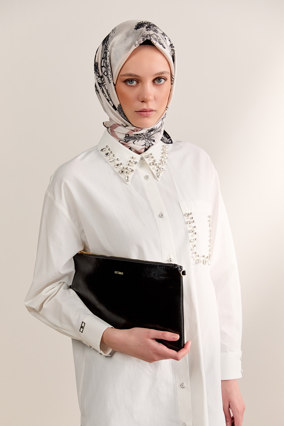 Uzun Zincir Askılı Clutch Çanta, Tesettür Giyim
