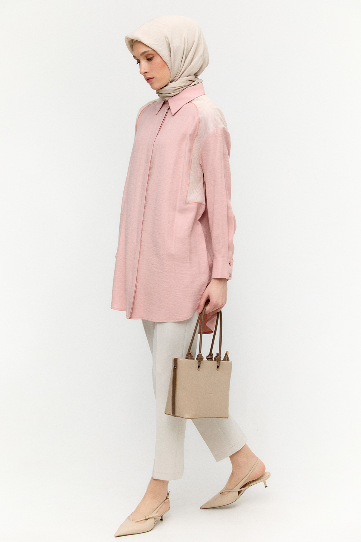 Dokulu Suni Deri Fermuarlı Çanta, Tesettür Giyim