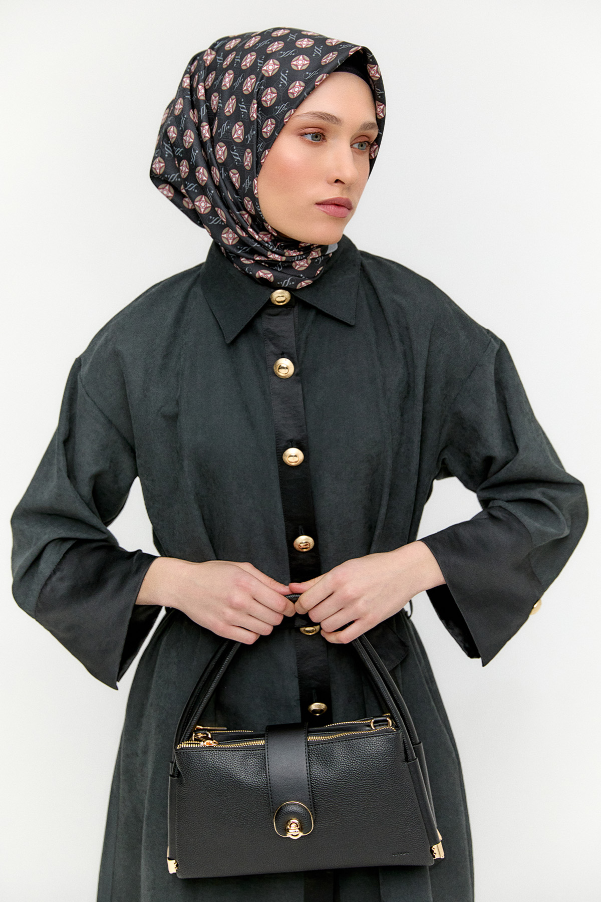 Üç Bölmeli Deri Askılı Çanta, Tesettür Giyim