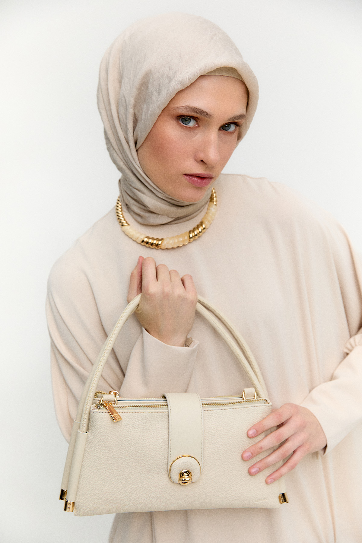 Üç Bölmeli Deri Askılı Çanta, Tesettür Giyim