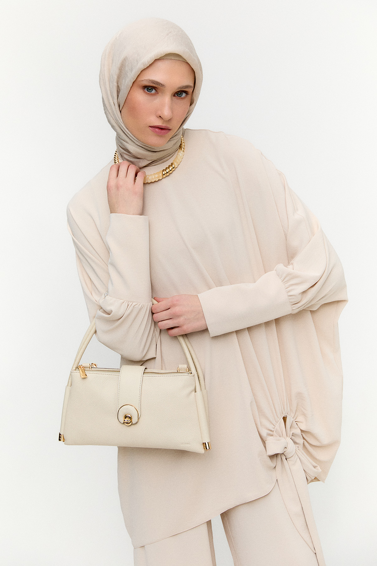 Üç Bölmeli Deri Askılı Çanta, Tesettür Giyim