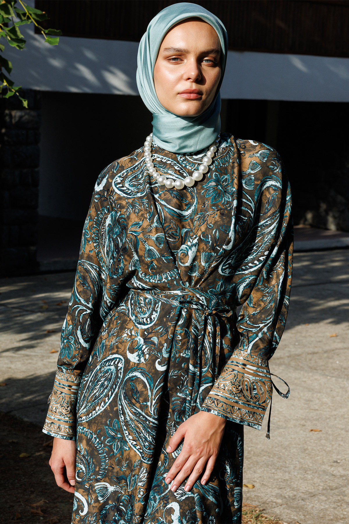 Etnik Desenli Elbise, Tesettür Giyim