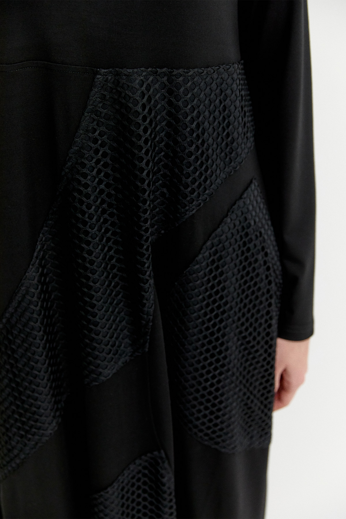 File Detaylı Asimetrik Elbise, Tesettür Giyim