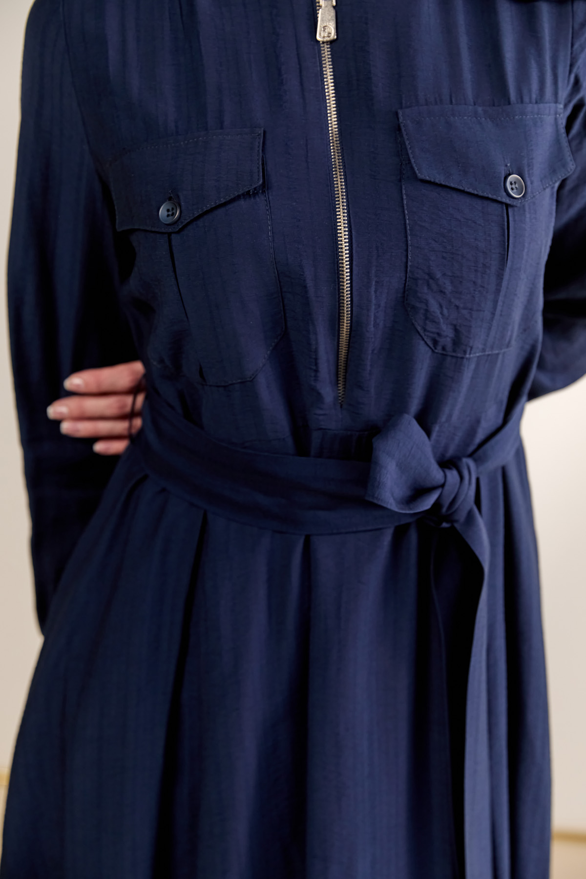 Fermuarlı Bomber Elbise, Tesettür Giyim