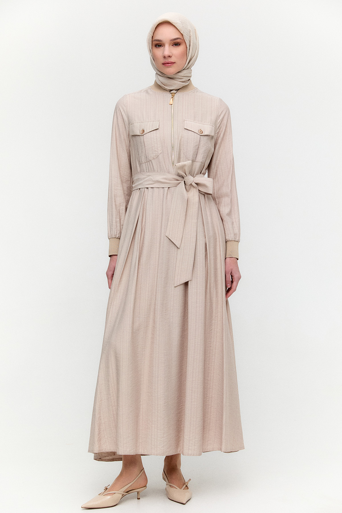 Fermuarlı Bomber Elbise, Tesettür Giyim