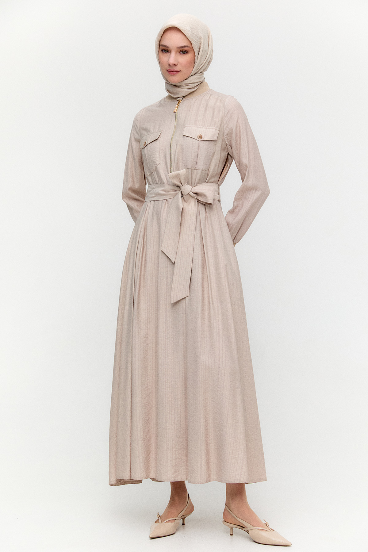 Fermuarlı Bomber Elbise, Tesettür Giyim