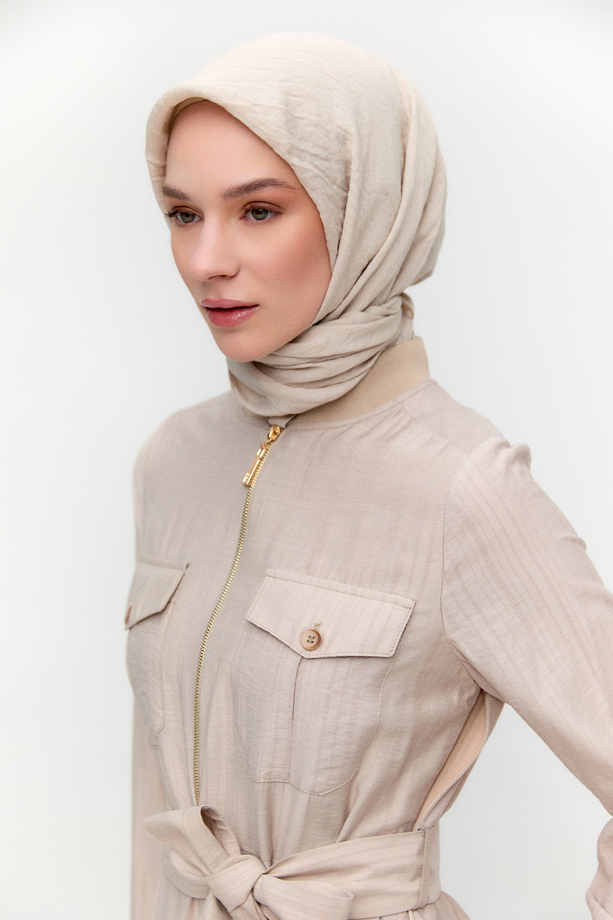 Fermuarlı Bomber Elbise, Tesettür Giyim