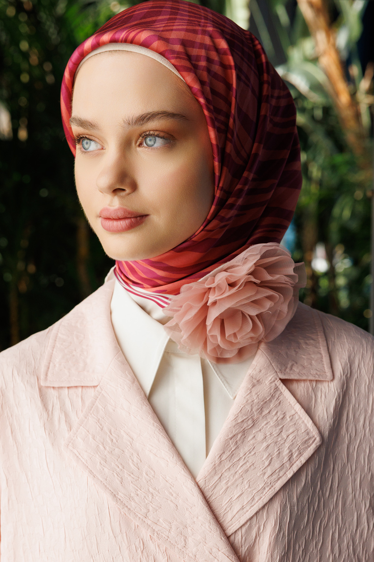 Zebra Desenli Sura İpek Eşarp, Tesettür Giyim